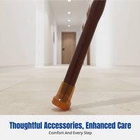 Wooden Cane for Elderly, sturdy Wood, Four-Legged, Anti-Slip, Lightweight, Ornamental Head