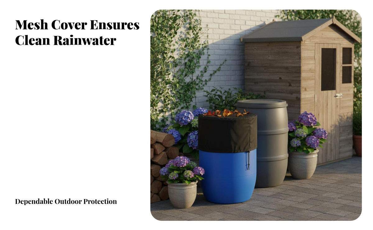 Rain Barrel Cover Water Resistant Water Storage Barrel Cover Dust-Resistant Garden Accessory for Gardeners, Eco-Conscious Individuals, Outdoor