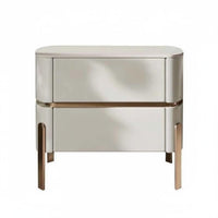 Luxury Design 2-Drawer End Table Modern Design Nightstand Scratch Resistant Storage Unit Easy to Clean for Apartment Dwellers, Homeowners, Adults, Bedroom, Guest Room, Small Areas, Entryway