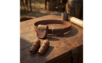 3 Pieces Renaissance Accessories Belt with Pouch and Bracers Medieval Costume Accessory Ensemble Vintage-Vintage-Themed Cosplay Battle Gear