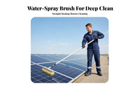 Non-Scratch Bristles Solar Panel Cleaning Brush Adjustable Angle Head Photovoltaic Panel Washing Tool Multi-Purpose Water Fed Cleaning Brush Lightweight Aluminum for Maintenance Workers, Homeowners, Professional Cleaners, Rooftops, Roofs, Outdoor