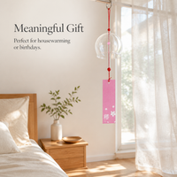 Handmade Glass Cherry Blossom Wind Chime Japanese Style Room Decor