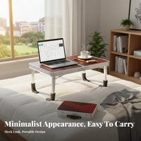 Multi-Functional Foldable Bed Tray with Slots Easy Storage Briefcasedesign Lap Table Large Surface Portable Furniture Anti-Slip Feet for Students, Telecommuting Workers, Dorm Room, Bedroom, Home Office, Outdoor
