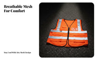 Neon Mesh Safety Vest Full-Circle Visibility High Visibility Reflective Vest Lightweight Gender-Neutral for Cyclists, Cycling