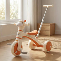 Alpaca Tricycle Adjustable Young Child Tricycle with Push Handle Parentguided Steering Kids Vehicle for Young Children