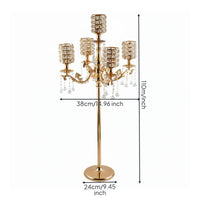 Rust Resistant Ornate 5 Head Candle Holder Table Centerpiece Event Decor for Living Room