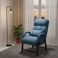 Thick Padded Cushion High Back Lazy Sofa Chair Adjustable Backrest Textile Recliner Armchair Heavy Duty Frame Ergonomic Reading Chair Anti-Pilling for College Students, Dorm Room, Bedroom
