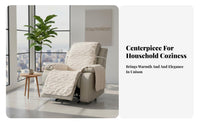 Jacquard Weave Velvety Recliner Cover Elastic Fit Velvety Recliner Slipcover Reversible Furniture Protector Soft Feel for Homeowners, Families, Parents, Living Room, Den, Bedroom, Study