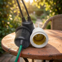 Pendant Light Fitting for Garden Light and Porch Light, Heat Resistant PVC Bulb Holder for Shed Light, 240V Light Holder without Cable, 1 Pack