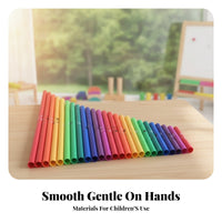 25 Pieces Multicolored Orff-Based Tubes Plastic Graduated Percussion Tubes Cylindrical Orff-Based Instrument Smooth Finish for Children, Preschoolers
