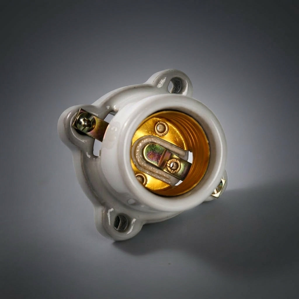 Ceiling Light Fitting with a Ceiling Rose, High Temperature Resistant E27 Lamp Holder for LED Lighting, Flame Retardant E27 Lamp Bulb Holder