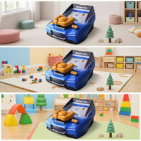 Game Toy with Steering Wheel Two-Power-Supply Simulated Driving Toy Interactive Simulated Driving Console for Kids, Young Children, Playroom, Home