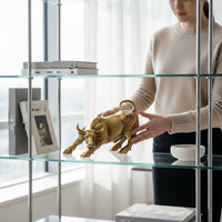Bull Figurine Carved Bull Statue Modern for Executives, Bookshelf