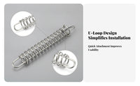 Stainless Steel Coil Spring Absorber Silver Finish Spring Shock Absorber Cylindrical Damping System Damper Looped Ends