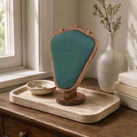 Walnut-Tone Wooden Necklace Display Stand Three Hooks Necklace Display Stand Two-sidedSided Wooden Jewelry Bust Decorative Front Panel