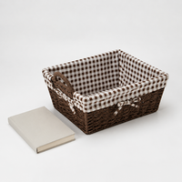 Storage Basket Set of 3, Woven Basket with Handles, Natural Plant Fiber Basket for Fruit, Vegetables, Kitchen, 34/31/27cm