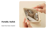 No Zipper Press Top Pouch Lightweight Self-Closing Earph Single Case Easy to Clean for Travelers, Men, Daily Use, Handbag Organization