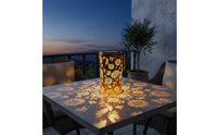 Waterproof Solar Floral Lantern Wrought Iron Floral Shadow Caster Lamp Auto On/deactivated Garden Decoration for Courtyard, Balcony