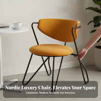 mechanical Look Upholstered Metal Frame Chair Nordic Design Upholstered Armchair with Metal Legs Comfortable Backrest Indoor Seating Padded Seat for Restaurant Owners, Interior Designers, Office Managers, Dining Room, Cafe, Kitchen, Reception Area