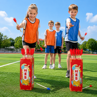 Chinese Style Wooden Pitch-Pot Game Set for Adults and Children, Ring Toss Feather Arrows Outdoor Interactive Toy