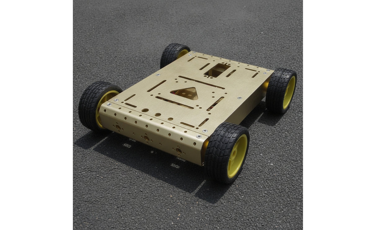 4WD Mobile Robot Chassis Robot Chassis with Rubber Tires Sturdy Robotics Project Base for Classroom