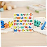 Educational Puzzle Board with 3D Letters Colorful Puzzle Board with Letter Blocks Tactile Matching Game Interactive for Toddlers