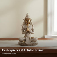 Sitting Buddha Statue Creative Gift Sandstone Buddha Sculpture Handmade Craft