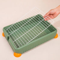 Extra Large Litter Tray and Guinea Pig Litter Tray, Bunny Toilet Tray with Removable Grate, Square Basin for Chinchillas and Hamsters