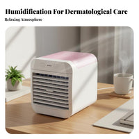 Humidifier Function Portable Air Conditioner Fan 3 Speed Settings USB Personal Air Cooler Quiet Operation for Office, Dorm Room, Car