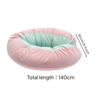Segmented Crescent Body Pillow Quilted Curved Body Pillow Machine Washable Supportive for Side Sleepers, Bed, Sofa