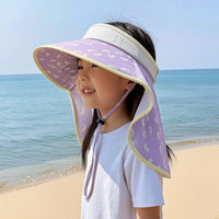 Sun Hat with Neck Flap Wide Brim Open Open-Top Sun Hat Visor with Neck Flap Protection Lightweight for Children, Outdoor