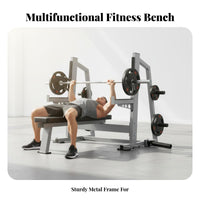Multifunctional Barbell Bench Press Rack Multi-Functional Adjustable Bench Press Rack Commercial Grade Strength Training Equipment Heavy Duty for Powerlifters, Bodybuilders, Athletes, Home Gym