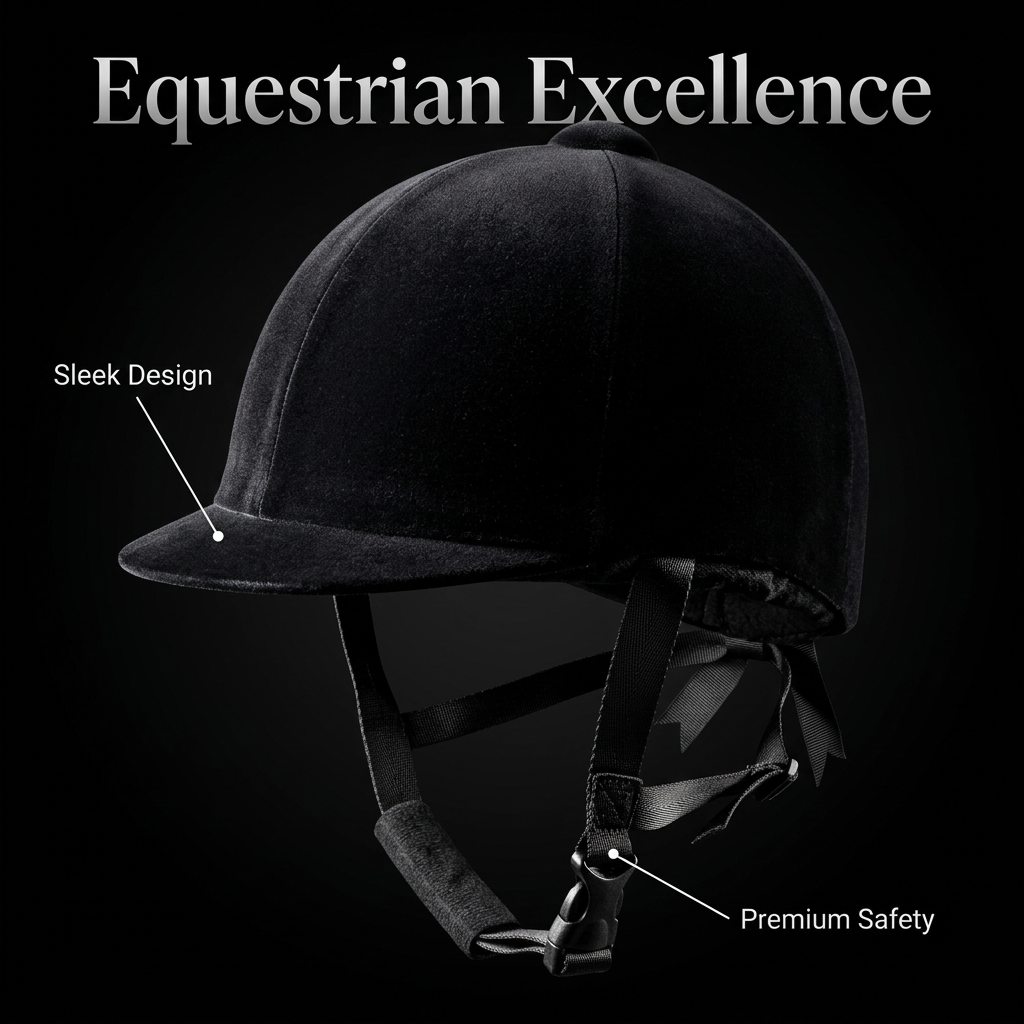 Velvet Horse Riding Hat, Equestrian Helmet with Ventilation System, Horse Riding Cap for Outdoor Activities, Sport Helmets with Quality Material