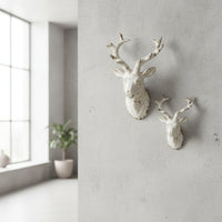 2 Pieces Deer Head Wall Decor Farmhouse Deer Head Wall Hanging 3D for Living Room