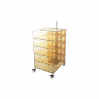 Nordic aesthetic Transparent Rotating Organizer Movable on casters Bedside Table Modern Design Storage Cabinet Multi-Functional for Homeowners, Office Workers, Dressing Area, Small Spaces, Living Room, Bathroom