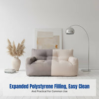 Bean Bag Sofa, Nordic minimalist design, double seat, expanded polystyrene filling, removable cover, ideal for small apartments, bedrooms, balconies, leisure.