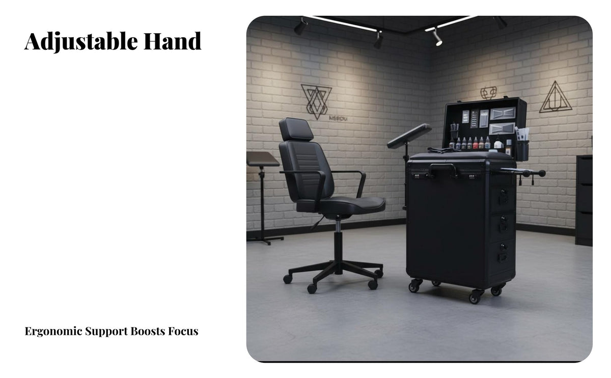Body Marking Artist Travel Workstation Multi-Functional Portable Body Marking Artist Setup Tri-Function Design Portable Cosmetics Case Drawers
