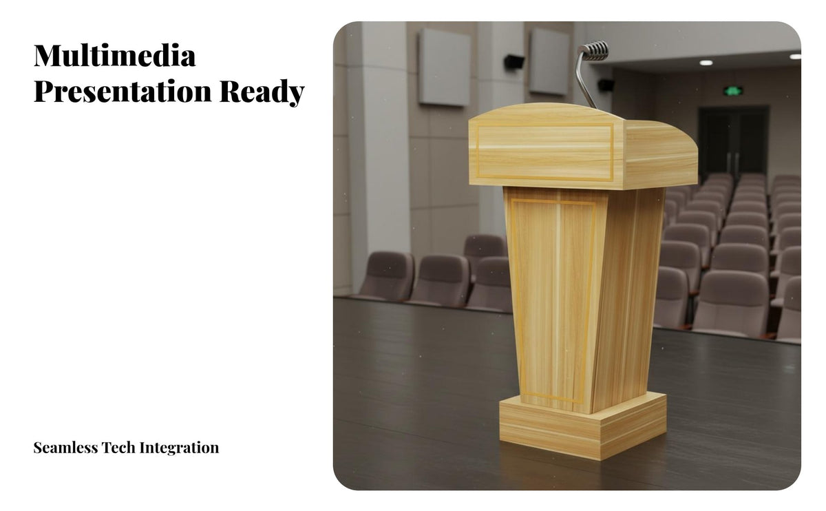 Multimedia Speech Stand Versatile Floor Standing Lectern Stable Base Reception Welcome Desk for Teachers, Schools, Lecture Conference Rooms