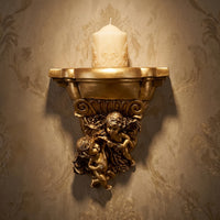 Wall-Attached Candle Holder with Display Shelf Sturdy Wall Sconce with Shelf Candle Sconce for Entryway