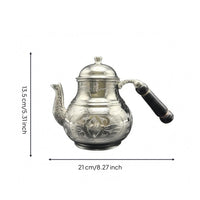 Domed Lid Artisanal Copper Teapot Curved Spout Tin-Lined Copper Teapot Floral Cookware Scroll Pattern