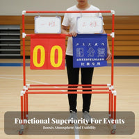 Multi-Sport Use Freestanding Flip Scoreboard High Visibility Manual Flip Scoreboard Portable Scoring Stand Water Resistant for Players, Gymnasium, Tournaments, Backyard