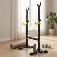 Adjustable Barbell Rack 500 Kg Load Heavy-Duty Weight Rack Green Hooks Home Gym Equipment