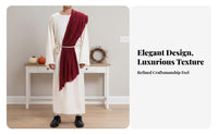 3 Pieces Full-Length Design Biblical Robe Set Long-Sleeved Biblical Robe and Headpiece Set Oversized Scarf Religious Outfit Comfortable Fit for Adults, Cosplayers, Church Members, Halloween, Stage Performance, Nativity Plays