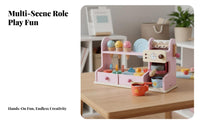 Immersive Role-Playing children's Cashier Playset Realistic Simulation Kids Grocery Shop Playset Develops Social Skills Kids Grocery Shop Stand Child-Safe Materials for Girls, Preschoolers, Toddlers, Preschool, Playroom, Kindergarten, Daycare