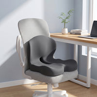 Seat Cushion with Backrest Contoured Seat Cushion with Lumbar Support Chair Pad Removable Cover Supportive for Office Workers
