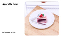 Realistic Intricacy Dollhouse Dessert Plate Handmade Look Miniature Cake Slice Set for Hobbyist S, Adults, Dollhouses, Miniature Scene S