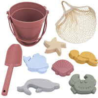 Bright Colors Silicone Sand Pail Set Safe Material Silicone Beach Toy Set Easy to Clean Beach Pail with Shovel Portable for Children, Sandbox, Outdoor