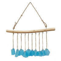 Sea Glass Wind Chime Nautical Theme Coastal Hanging Decor Bohemian Style Home Decoration for Patio, Garden