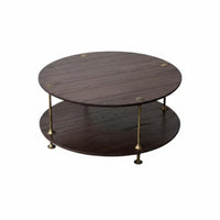 Three-Legged Circular Table Factory-Chic Aesthetic Household Furniture Vintage Look Rustic Appeal for Living Room