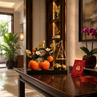Glossy Persimmon Decor with Base Unique Design Persimmon Ornament Decorative Tabletop Ornament Artificial for Homeowners, Living Room, Entryway, Office Desk
